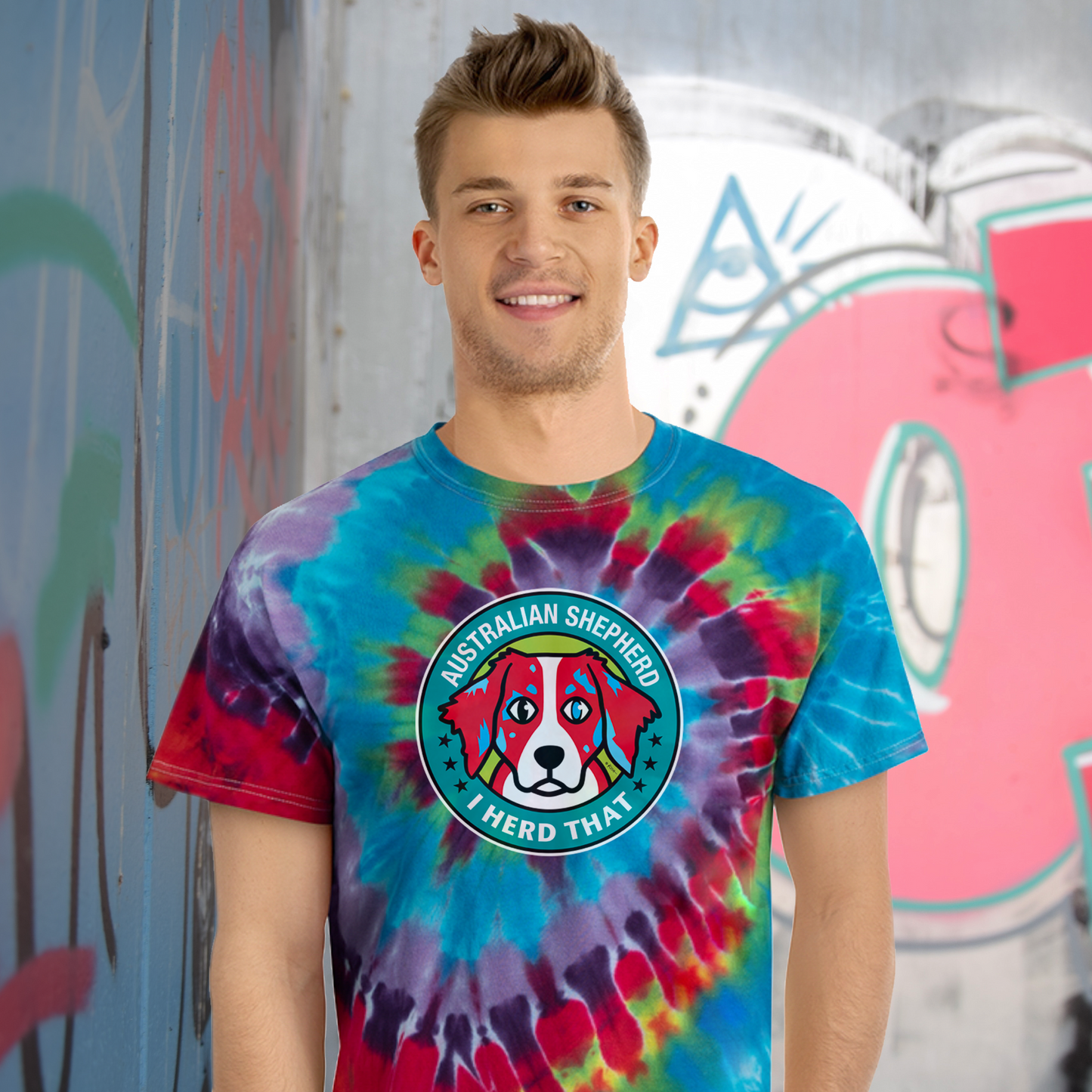 AUSSIE TIE-DYE TEE (Merle)