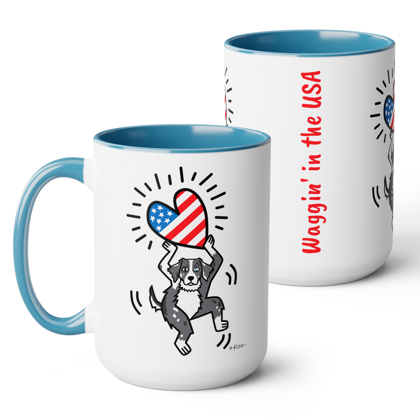 AUSSIE ❤️ USA MUG (Blue Merle)