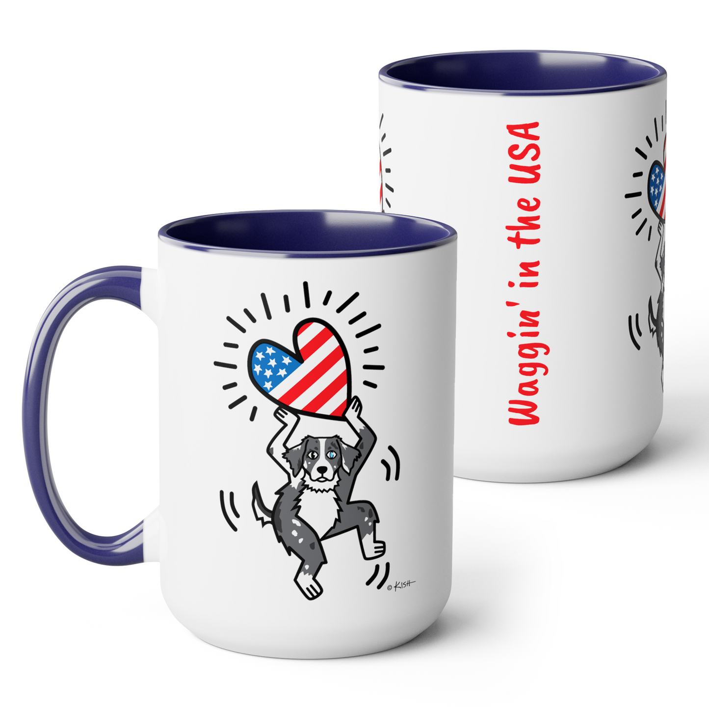 AUSSIE ❤️ USA MUG (Blue Merle)