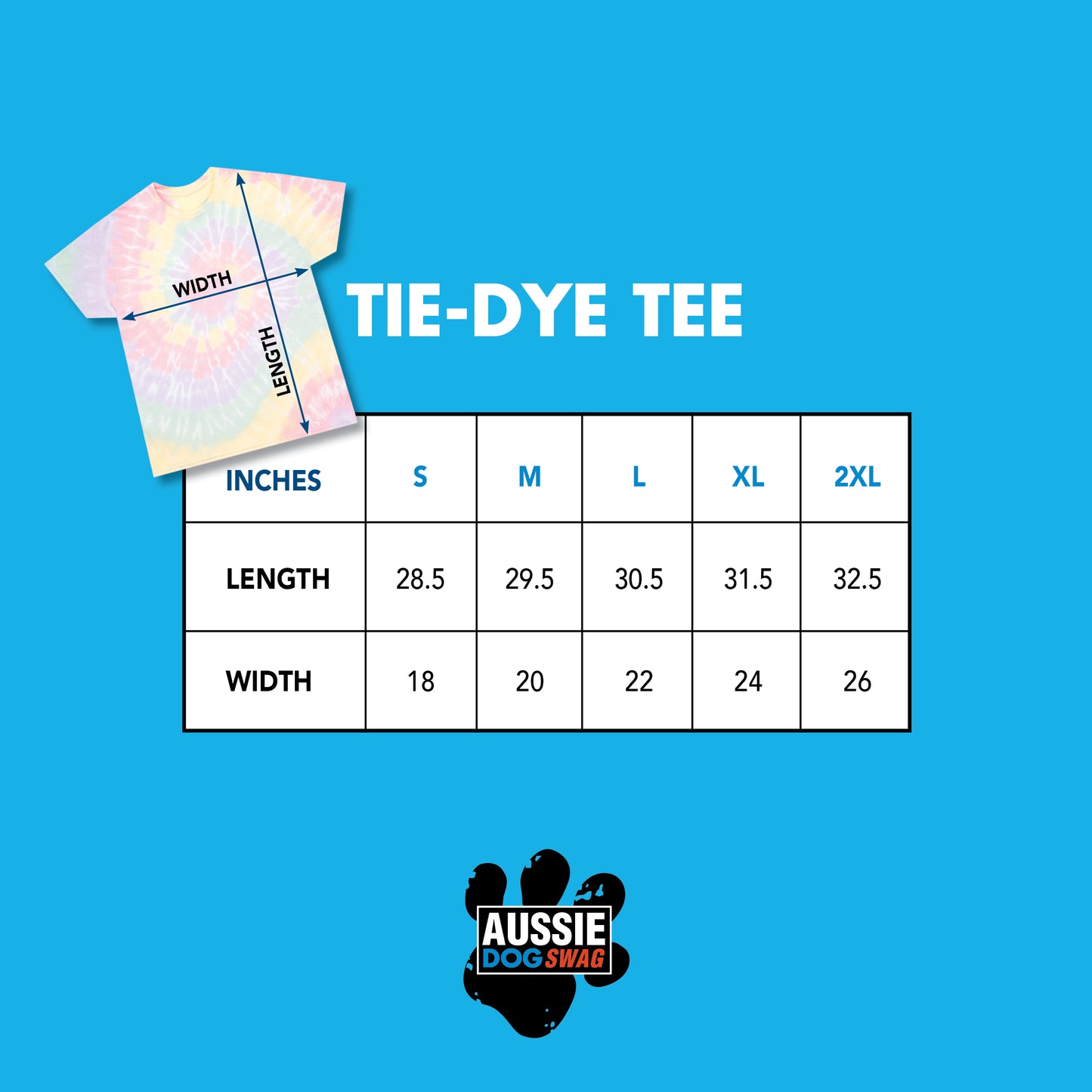 AUSSIE TIE-DYE TEE (Merle)