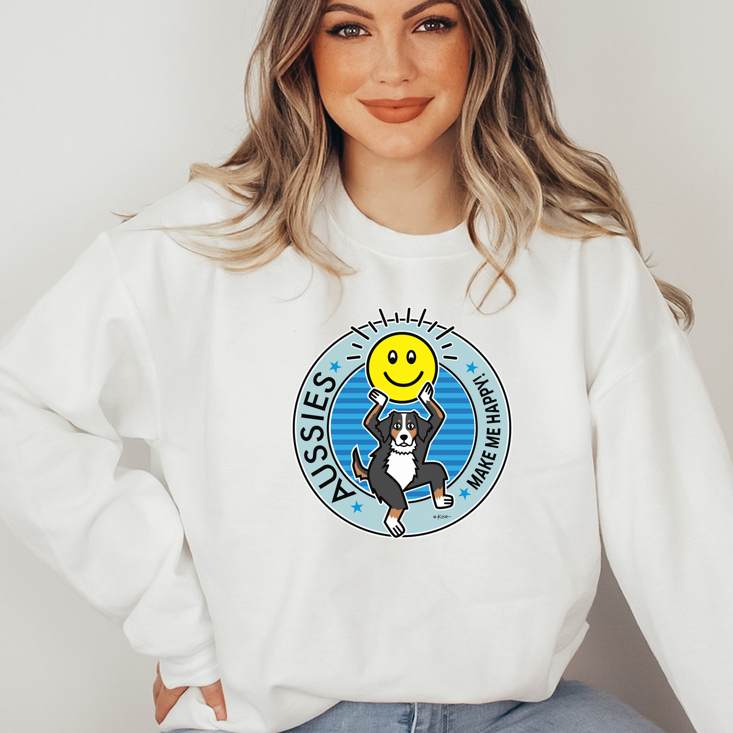 AUSSIES MAKE ME HAPPY 😊 Sweatshirt (5 Aussie Colors!)