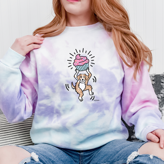 TIE-DYE 🧁 CUPCAKE Sweatshirt (5 Aussie Colors!)